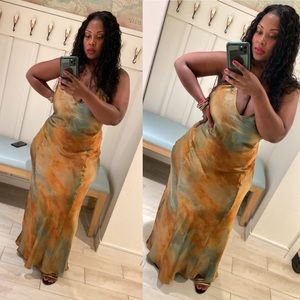 Zara Satin Effect Print Dress Size XL